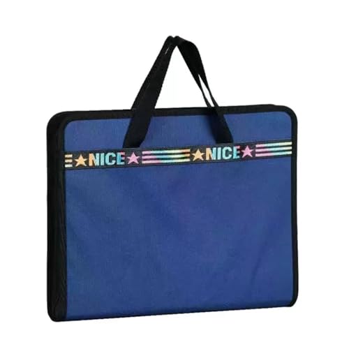 Erweiterbare Aktenordner Akkordeon-Aktenordner mit 13 Fächern, erweiterbarer Aktenordner mit Griffen, tragbarer A4-Dokumentenablagekasten aus Segeltuch, Desktop-Organizer(Dark-blue) von SHENJMAI