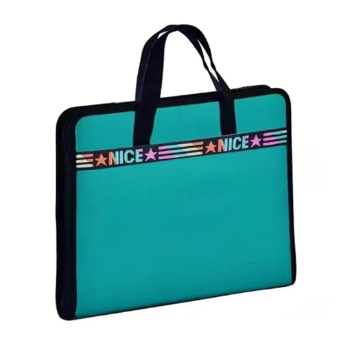 Erweiterbare Aktenordner Akkordeon-Aktenordner mit 13 Fächern, erweiterbarer Aktenordner mit Griffen, tragbarer A4-Dokumentenablagekasten aus Segeltuch, Desktop-Organizer(Green) von SHENJMAI