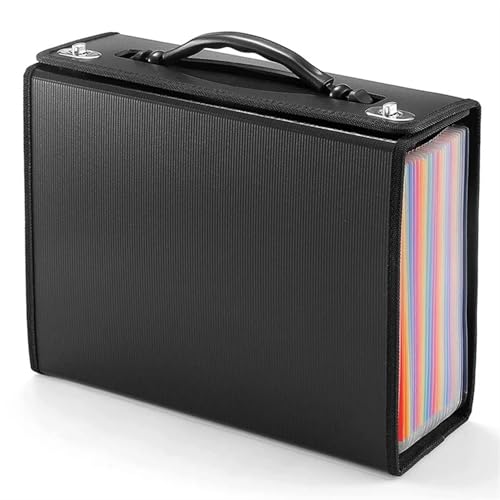 Erweiterbare Aktenordner Erweiterbarer Aktenordner mit 24 Fächern, Akkordean-Aktenorganisator, Kunststoff-Papier-Dokumenten-Quittungs-Organizer for das Büro von SHENJMAI