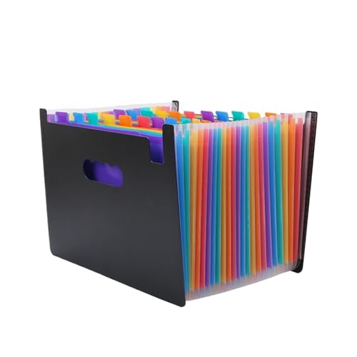 Erweiterbare Aktenordner Schichten A4 Dokument Stehende Akkordeons Taschen Fächermappe Wasserdichte Organizer Tasche Business Büro Schreibwaren(D 24layer) von SHENJMAI