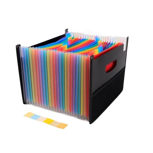 Erweiterbare Aktenordner Taschen Fächermappe A4 Letter-Format Tragbarer Dokumentenhalter Schwarz Aktenordner Schreibtischaufbewahrung Akkordeon-Aktenprodukt(24 grids-B) von SHENJMAI