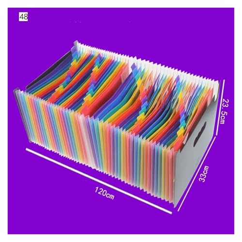 Erweiterbare Aktenordner Taschen Fächermappe A4 Letter-Format Tragbarer Dokumentenhalter Schwarz Aktenordner Schreibtischaufbewahrung Akkordeon-Aktenprodukt(48 grids) von SHENJMAI