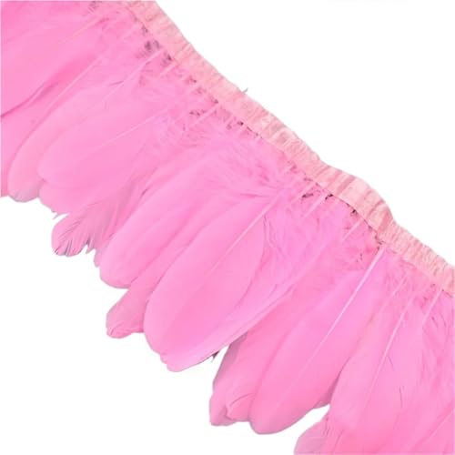Feder zum Basteln, 10 m, Federbordüre, Bastelzubehör, Federn, Fransenband, Karneval, Pflumas, Kleid, Dekoration (Rosa) von SHENJMAI