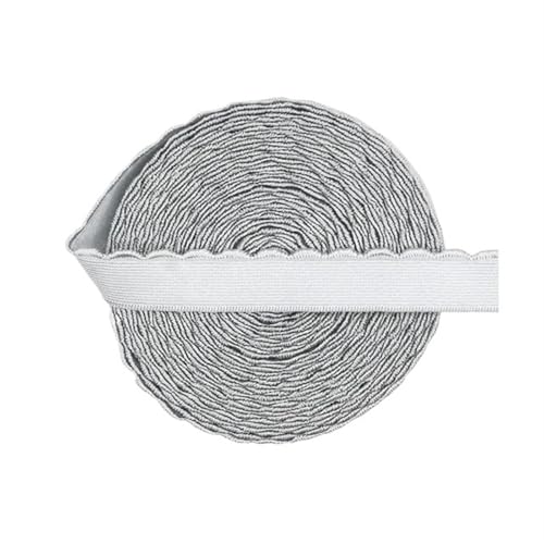 SHENJMAI Breites Flaches Gummiband 2/5/10 Yard 10mm/13mm BH-Träger Gummiband Nylon Schulterband Unterwäsche Dessous DIY Nähen Trim(Silver Grey,2 Yards_10MM) von SHENJMAI