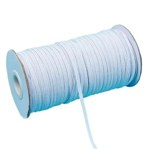SHENJMAI Elastische Bänder zum Nähen, 3 mm, 6 mm, buntes Gummiband, Nähband, elastisches Elastanband, Besatz, Nähstoff, DIY, Kleidungszubehör (weiß, 6 mm, 91 m) von SHENJMAI