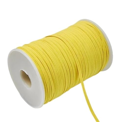 SHENJMAI Elastische Bänder zum Nähen, 3 mm, 6 mm, buntes Gummiband, Nähband, elastisches Spandex-Band, Besatz, Nähstoff, DIY, Bekleidungszubehör (gelb, 3 mm, 27 m) von SHENJMAI