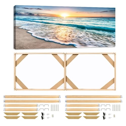 SHENJMAI Keilrahmen für leinwand DIY-Leinwand-Set mit großem Rahmen, Massivholz-Keilrahmen, Zubehör for Ölgemälde, Drucke, Poster, Bild, Wandkunst(Width 120cm(60cmx2),Height 80cm) von SHENJMAI