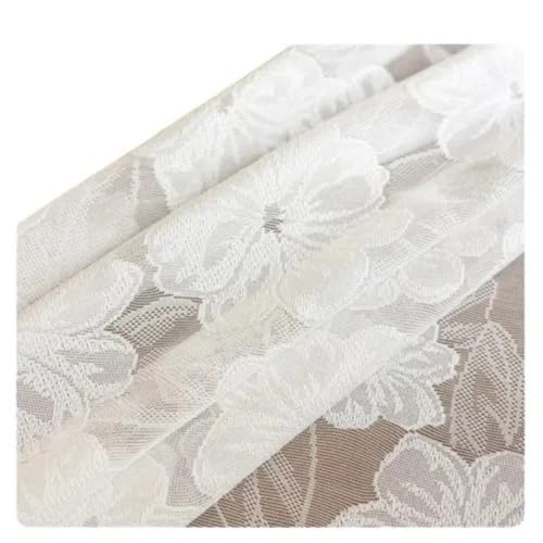 SHENJMAI Spitzentischdecke, weiße Tischdecke, Spitzenstoff, elegante Spitzentischdecke, groß, rechteckig, Tischdecke für Geburtstagsfeiern, Hochzeiten (140 x 100 cm) von SHENJMAI