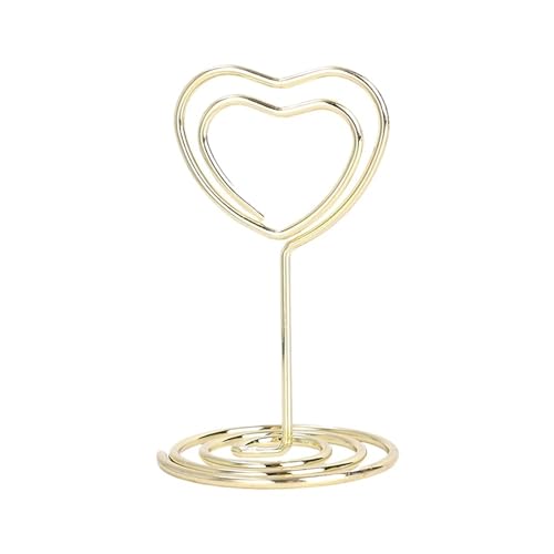 SHENJMAI Tischnummern-Kartenhalter 1/12 stücke Hochzeit Tisch Zeichen Stehen Metall Platzkartenhalter Foto Nummer Name Clip Steht Hochzeit Geburtstag Party Hause Dekoration(Love,1pc) von SHENJMAI