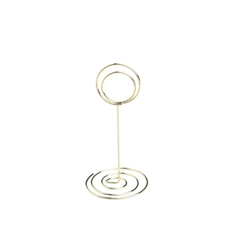 SHENJMAI Tischnummern-Kartenhalter 1 STÜCK Verschiedene Formen Tischkartenhalter Metallic Tischnummernständer Papierklemme Romantische Fotoklammer Desktop-Dekoration(Gold 4) von SHENJMAI