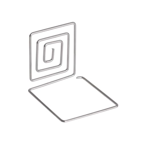 SHENJMAI Tischnummern-Kartenhalter 1 STÜCK Verschiedene Formen Tischkartenhalter Metallic Tischnummernständer Papierklemme Romantische Fotoklammer Desktop-Dekoration(Square Silver) von SHENJMAI