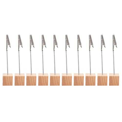 SHENJMAI Tischnummern-Kartenhalter 10 Stück Holz-Visitenkartenhalter for Hochzeit, Tischdekoration, Fotoständer, Basis, Nachrichtenklammern, Eisen-Notizklemmen SHENJMAI Tischnummern-Kartenhalter 10 Stück Holz-Visitenkartenhalter for Hochzeit, Tischdekoration, Fotoständer, Basis, Nachrichtenklammern, Eisen-Notizklemmen von SHENJMAI