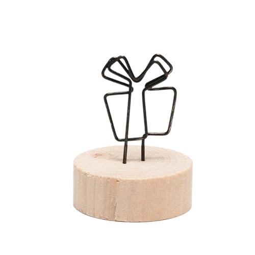 SHENJMAI Tischnummern-Kartenhalter 12 Arten kreativer runder/quadratischer Holz-Eisen-Fotoclip, Memo-Namenskarten-Anhänger, Einrichtungs-Bilderrahmen, Notizrahmen, Tischhalter(Round Gift) von SHENJMAI