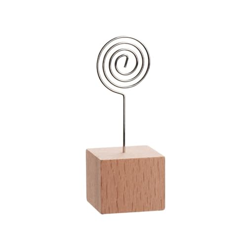 SHENJMAI Tischnummern-Kartenhalter 12 Arten kreativer runder/quadratischer Holz-Eisen-Fotoclip, Memo-Namenskarten-Anhänger, Einrichtungs-Bilderrahmen, Notizrahmen, Tischhalter(Square Lollipop) von SHENJMAI