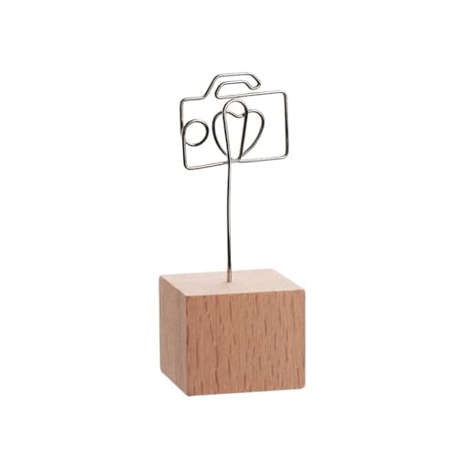 SHENJMAI Tischnummern-Kartenhalter 1PC Kreative Runde Holz Foto Clip Memo Name Karte Anhänger Halter Hinweis Artikel Bild Rahmen Tisch Nummer Hochzeit Foto Halter(B-Camera) von SHENJMAI