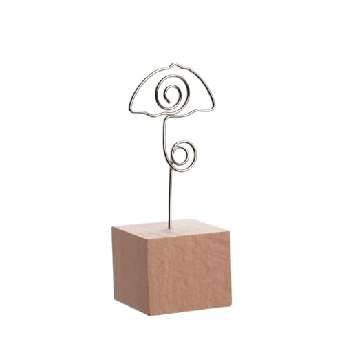 SHENJMAI Tischnummern-Kartenhalter 1PC Kreative Runde Holz Foto Clip Memo Name Karte Anhänger Halter Hinweis Artikel Bild Rahmen Tisch Nummer Hochzeit Foto Halter(B-Umbrella) von SHENJMAI