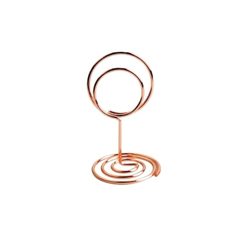 SHENJMAI Tischnummern-Kartenhalter 220 mm Tischkartenklammern, Ständer, metallisches Roségold, herzförmige Fotos, Klammern, Papierklammer, Tischnummernhalter, Tischdekoration(Style1-1-rose Gold) von SHENJMAI