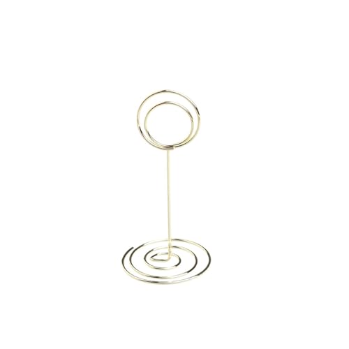 SHENJMAI Tischnummern-Kartenhalter 220 mm Tischkartenklammern, Ständer, metallisches Roségold, herzförmige Fotos, Klammern, Papierklammer, Tischnummernhalter, Tischdekoration(Style1-2-gold) von SHENJMAI