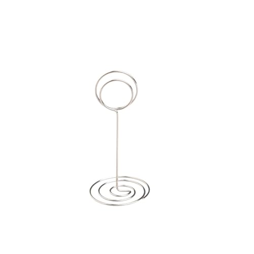SHENJMAI Tischnummern-Kartenhalter 220 mm Tischkartenklammern, Ständer, metallisches Roségold, herzförmige Fotos, Klammern, Papierklammer, Tischnummernhalter, Tischdekoration(Style1-2-silver) von SHENJMAI