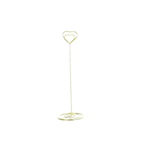 SHENJMAI Tischnummern-Kartenhalter 220 mm Tischkartenklammern, Ständer, metallisches Roségold, herzförmige Fotos, Klammern, Papierklammer, Tischnummernhalter, Tischdekoration(Style2-3-gold) von SHENJMAI
