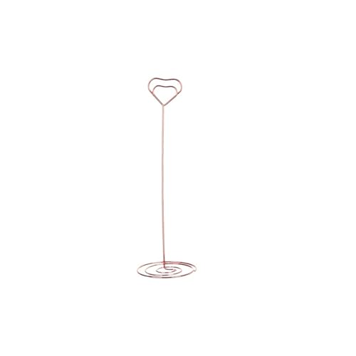 SHENJMAI Tischnummern-Kartenhalter 220 mm Tischkartenklammern, Ständer, metallisches Roségold, herzförmige Fotos, Klammern, Papierklammer, Tischnummernhalter, Tischdekoration(Style2-3-rose Gold) von SHENJMAI