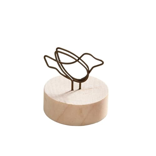SHENJMAI Tischnummern-Kartenhalter 2PCS Holz Eisen Vogel Katze Baum Form Notiz Halter Memo Karte Halter Bild Nachricht Clip Desktop Dekoration Werkzeug(2pcs Bird) von SHENJMAI