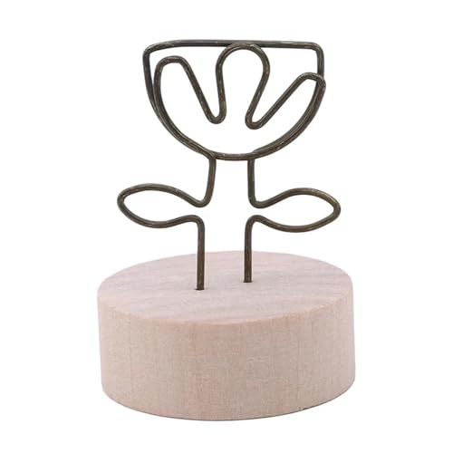 SHENJMAI Tischnummern-Kartenhalter 4CM Kreative Runde Holz Eisen Foto Clip Memo Name Karte Anhänger Innenausstattung Bilderrahmen DIY Familie Foto Dekoration(White) von SHENJMAI