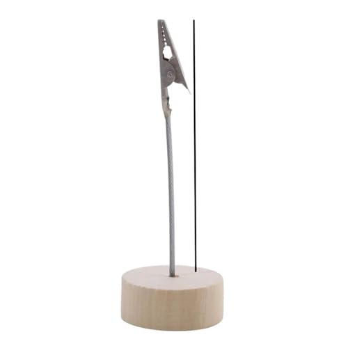 SHENJMAI Tischnummern-Kartenhalter DIY Handwerk Dekoration Holzblock Visitenkartenhalter Krokodil Eisen Clip Nachrichtenclip Home Party Valentinstag Dekorationen(Cylinder 10pcs) von SHENJMAI