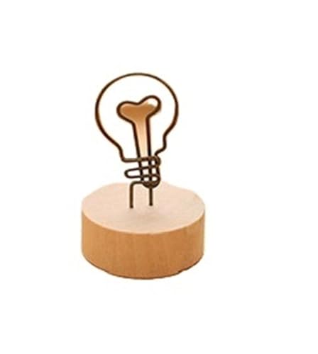 SHENJMAI Tischnummern-Kartenhalter DIY Runde Holz Eisen Pastoralen Stil Notizen Clip Kreative Nachricht Foto Clip Ständer Memo Papier Karte Halter Büro Liefert(Bulb) von SHENJMAI