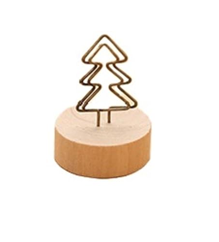 SHENJMAI Tischnummern-Kartenhalter DIY Runde Holz Eisen Pastoralen Stil Notizen Clip Kreative Nachricht Foto Clip Ständer Memo Papier Karte Halter Büro Liefert(Tree) von SHENJMAI