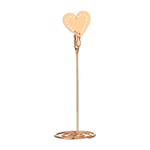 SHENJMAI Tischnummern-Kartenhalter Kreative Holz Basis Foto Clip Bild Rahmen Eisen Karte Halter Hause Desktop Ornament Nachricht Ordner Runde Rahmen Decor Werkzeuge(12.5x4cm) von SHENJMAI