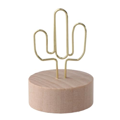 SHENJMAI Tischnummern-Kartenhalter Kreative Holz Basis Foto Clip Bild Rahmen Eisen Karte Halter Hause Desktop Ornament Nachricht Ordner Runde Rahmen Decor Werkzeuge(2) von SHENJMAI