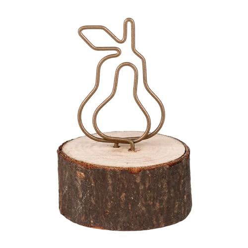 SHENJMAI Tischnummern-Kartenhalter Kreative Holz Basis Foto Clip Bild Rahmen Eisen Karte Halter Hause Desktop Ornament Nachricht Ordner Runde Rahmen Decor Werkzeuge(Type 5-3.8x5.7cm) von SHENJMAI