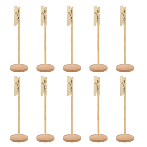 SHENJMAI Tischnummern-Kartenhalter Kreative Valentinstag Dekorationen Holz Visitenkarte Ordner Eisen Clip Nachricht Ordner Home Party Liefert Ornament(F) von SHENJMAI