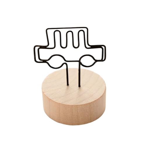 SHENJMAI Tischnummern-Kartenhalter Niedliche Design-Klammern Stehen rund aus Holz, Tischkarten- und Papierklemmen, Tischdekoration, Tischnummern, Halter, Fotos(Car) von SHENJMAI