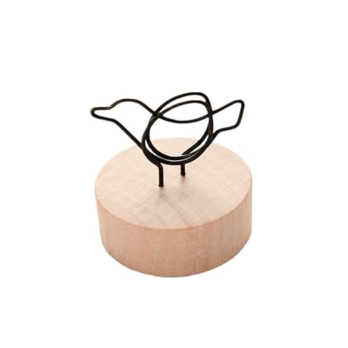 SHENJMAI Tischnummern-Kartenhalter Niedliche Design-Klammern Stehen rund aus Holz, Tischkarten- und Papierklemmen, Tischdekoration, Tischnummern, Halter, Fotos(E) von SHENJMAI