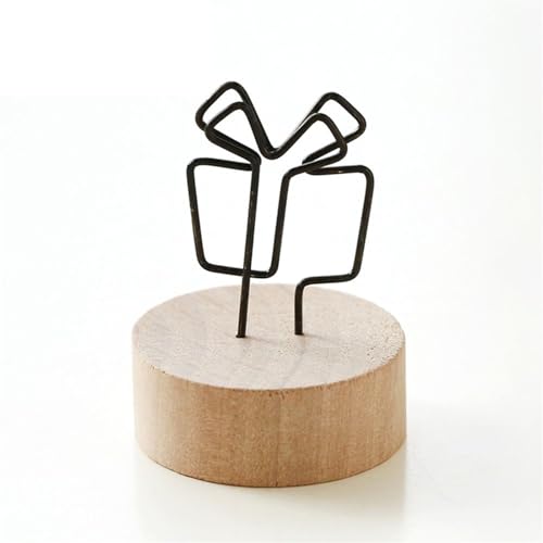 SHENJMAI Tischnummern-Kartenhalter Niedliche Design-Klammern Stehen rund aus Holz, Tischkarten- und Papierklemmen, Tischdekoration, Tischnummern, Halter, Fotos(Gift) von SHENJMAI