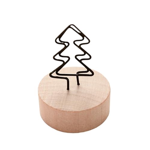 SHENJMAI Tischnummern-Kartenhalter Niedliche Design-Klammern Stehen rund aus Holz, Tischkarten- und Papierklemmen, Tischdekoration, Tischnummern, Halter, Fotos(Tree) von SHENJMAI