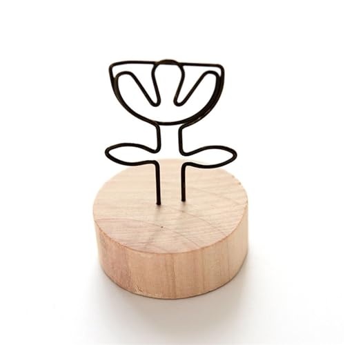 SHENJMAI Tischnummern-Kartenhalter Niedliche Design-Klammern Stehen rund aus Holz, Tischkarten- und Papierklemmen, Tischdekoration, Tischnummern, Halter, Fotos(White) von SHENJMAI
