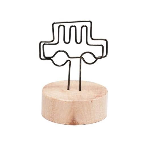 SHENJMAI Tischnummern-Kartenhalter Runder Holz-Fotoclip, Memo-Namenskarten-Anhänger-Halter, Nachrichten-Unterstützer, Bilderrahmen, Tischnummer, Hochzeitsfoto-Halter(Car Round) von SHENJMAI