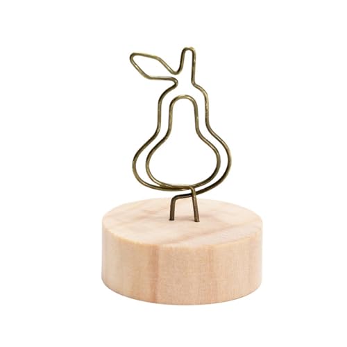 SHENJMAI Tischnummern-Kartenhalter Runder Holz-Fotoclip, Memo-Namenskarten-Anhänger-Halter, Nachrichten-Unterstützer, Bilderrahmen, Tischnummer, Hochzeitsfoto-Halter(Pear Round) von SHENJMAI