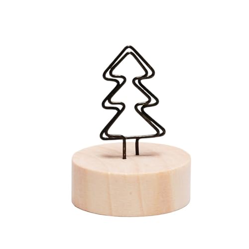 SHENJMAI Tischnummern-Kartenhalter Runder Holz-Fotoclip, Memo-Namenskarten-Anhänger-Halter, Nachrichten-Unterstützer, Bilderrahmen, Tischnummer, Hochzeitsfoto-Halter(Tree Round) von SHENJMAI
