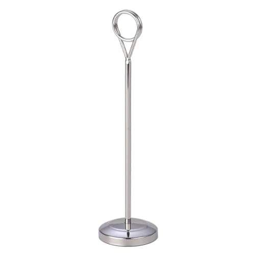 SHENJMAI Tischnummern-Kartenhalter Runder Notizhalter aus Edelstahl, Foto-Clip, Tischkartenhalter, Tischnummernhalter, Klemme for Hochzeit, Party, Desktop-Dekoration(Silver,15CM) von SHENJMAI