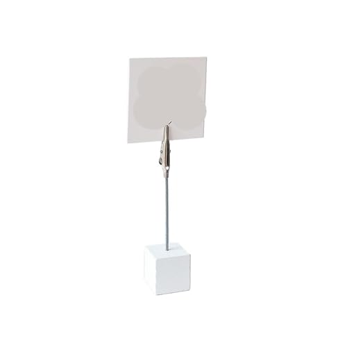 Tischnummern-Kartenhalter 1 Stück Notizklammer aus Holz, Würfelständer, Draht, Foto-Clip, Präsentationsständer, Memo-Klemme, individuelle Geschenk-Notiz-Klemme, Memo-Ordner, klassische Büroklammer(WHI von SHENJMAI