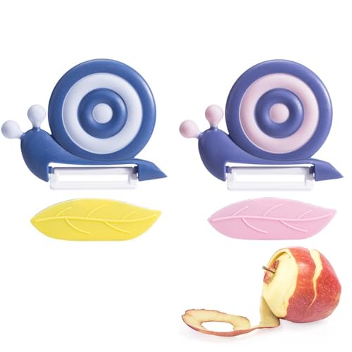 2 Stück Sparschäler Schnecke, SparschäLer Kinder Set Schnecke Keramik Schälmesser mit Rutschfestem Griff Handheld Apfelschäler Tragbarer Kinderschäler für Gemüse Obst für Camping Picknick & Haushalt 2 Stück Sparschäler Schnecke, SparschäLer Kinder Set Schnecke Keramik Schälmesser mit Rutschfestem Griff Handheld Apfelschäler Tragbarer Kinderschäler für Gemüse Obst für Camping Picknick & Haushalt von SHENRUZENG