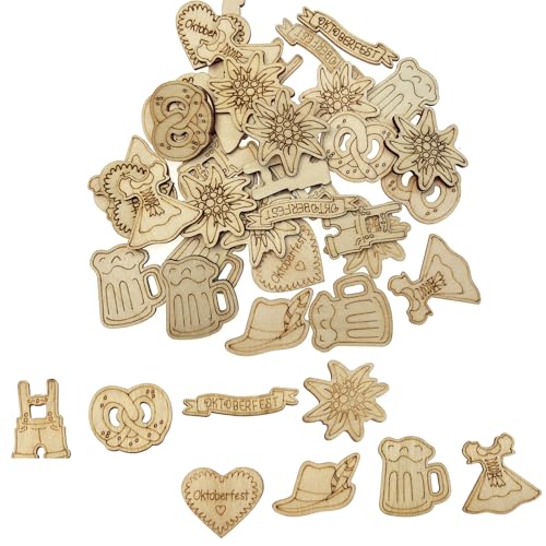 200 Stück Oktoberfest Streudeko Holz, Bayerische Tischdeko Konfetti Holz Edelweiss Bier Dirndl Brezel Lederhose Tischdeko für Bayrische Oktoberfest Party, Bier Deko,3-4cm 200 Stück Oktoberfest Streudeko Holz, Bayerische Tischdeko Konfetti Holz Edelweiss Bier Dirndl Brezel Lederhose Tischdeko für Bayrische Oktoberfest Party, Bier Deko,3-4cm von SHENRUZENG