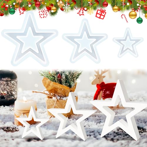 Silikonformen Gießformen Weihnachten, 3 Stück Silikonform Sterne, Silikon Gießform Stern Kerzenformen zum Gießen Weihnachten, DIY Gipsformen zum Gießen, Silikon Formen Weihnachten Silikonformen Gießformen Weihnachten, 3 Stück Silikonform Sterne, Silikon Gießform Stern Kerzenformen zum Gießen Weihnachten, DIY Gipsformen zum Gießen, Silikon Formen Weihnachten von SHEPIN