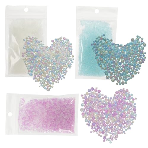 SHERCHPRY 1 Blasenperlenmaterial Bastelperlen Nagel-DIY-Anhänger Zubehör aus Epoxidharz Harz Shaker Charm Kit Perlen zum Basteln Maniküre-Ornament Shaker-Formen aus Harz Handwerksbedarf Glas von SHERCHPRY