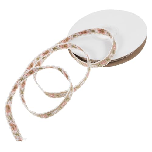 SHERCHPRY 1 Rolle Sticked Blumenband Bänder Für Handwerk Blumen-bastelband Stickerei Blumenbesatz Hochzeitsstraußband Stickband Blumenstickereiband Band Handwerk Stoffbänder Kaffee Polyester von SHERCHPRY