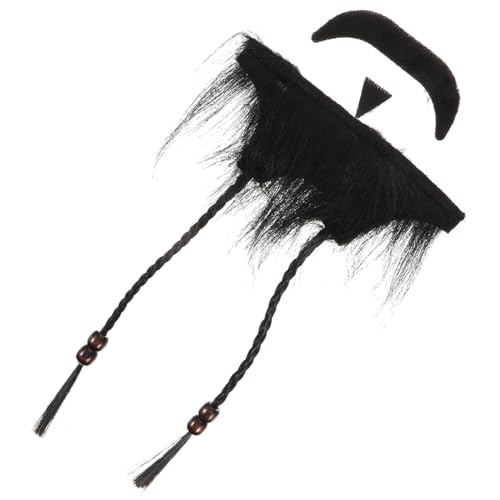 SHERCHPRY 1 Satz Falscher Schnurrbart Cosplay Künstlich Bart Gefälscht Lang Urlaub Fälschung Halloween Falsche Bärte Lustig Zubehör Bräutigam Für Fake-bart-Set Plüschstoff Black von SHERCHPRY